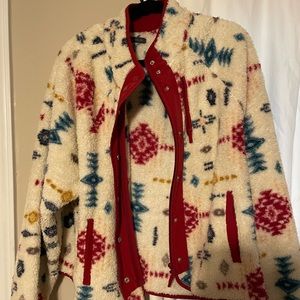 Aztec Tribal Fleece Jacket Zip Up